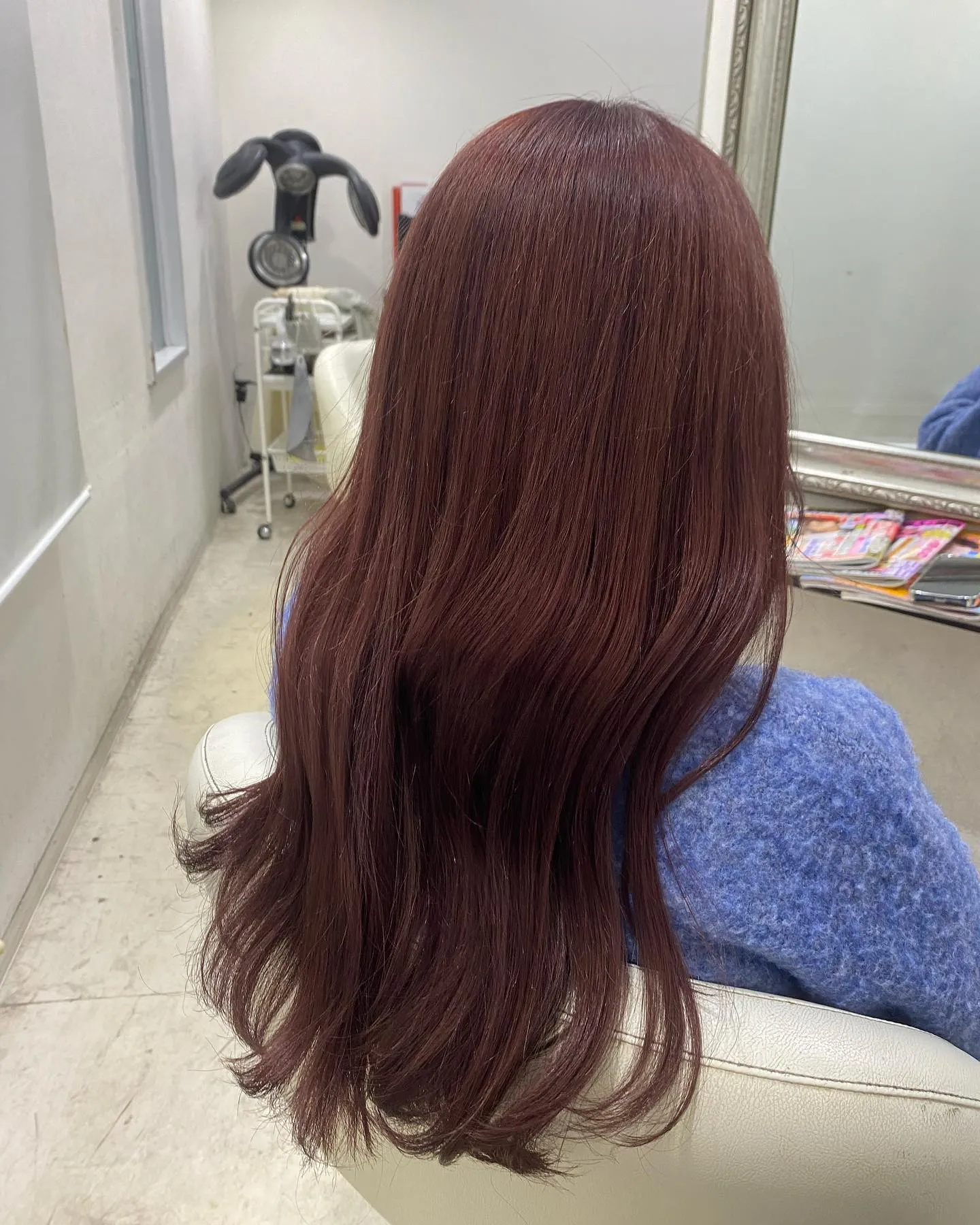 ブリーチ毛からの暗めワインレッドブラウン🍷