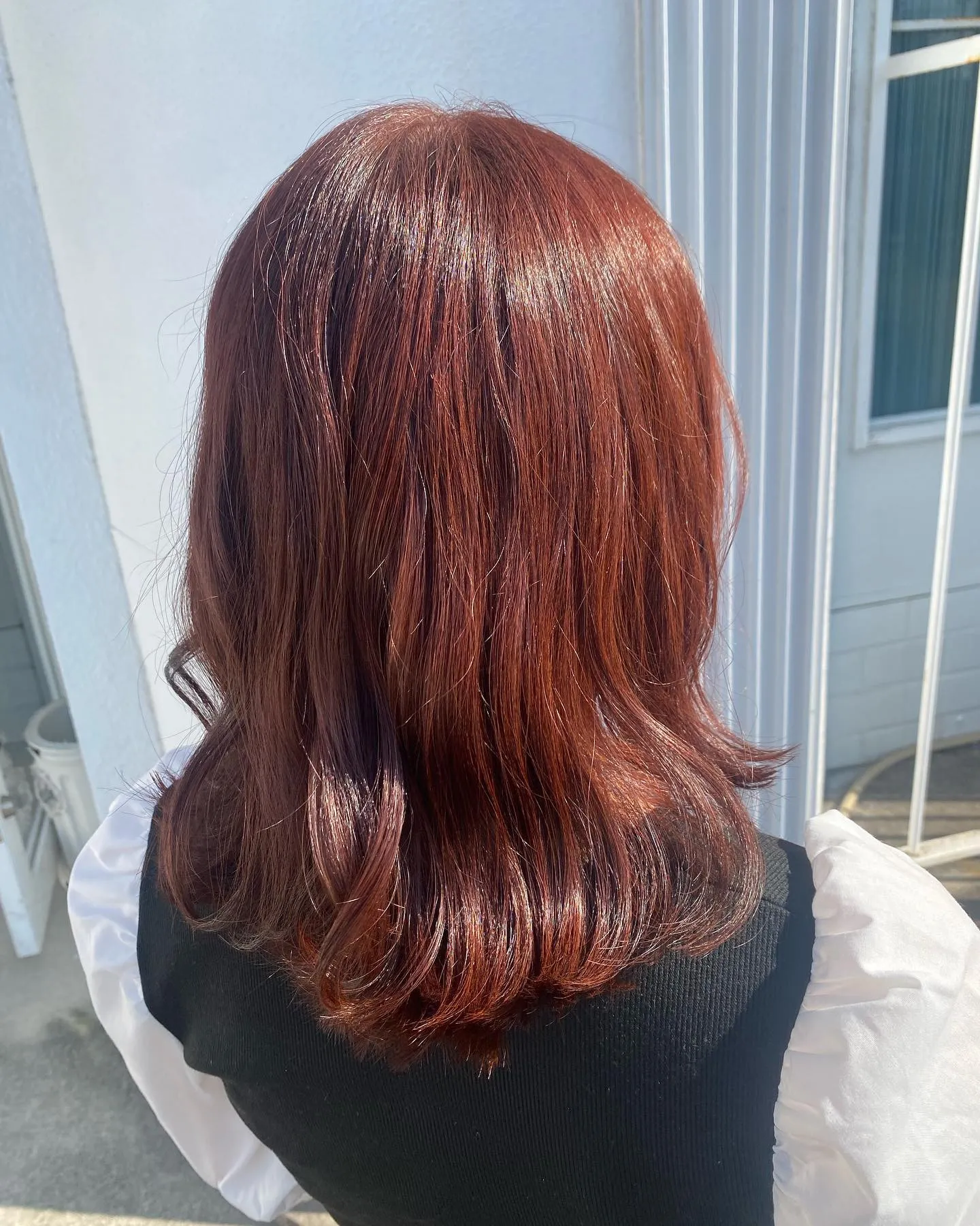 ブリーチ無しレッド系カラーです!
